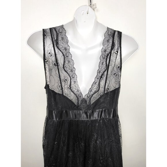 Club Monaco black lace sleeveless midi dress. Size 8 - Picture 4 of 7